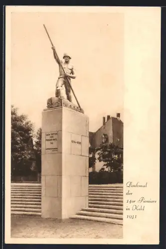 AK Kehl, Denkmal der 14er Pinoniere 1931