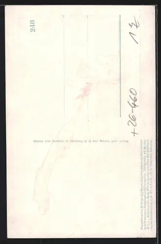 Künstler-AK Fritz Beckert: Alt-Frankfurt, Strassenpartie mit Denkmal