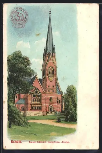 Lithographie Berlin-Tiergarten, Kaiser Friedrich Gedächtnis-Kirche