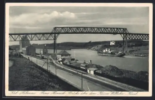 AK Kiel-Holtenau, Prinz Heinrich-Brücke über dem Kaiser Wilhelm-Kanal