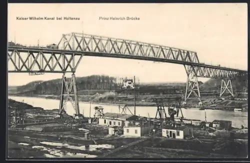 AK Holtenau, Kaiser Wilhelm Kanal mit Prinz Heinrich-Brücke