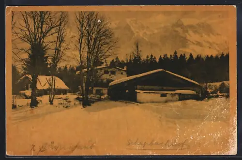 AK Berchtesgaden-Land, Hotel Schapbach im Winter