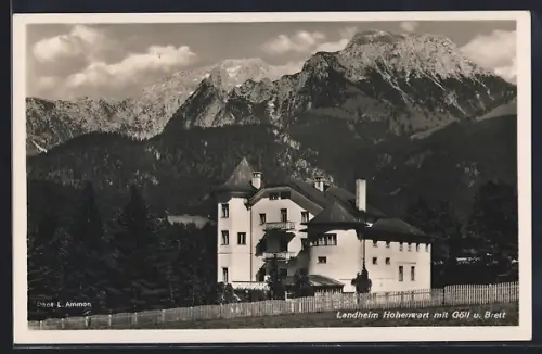 AK Berchtesgaden, Hotel Hohenwart mit Göll und Brett