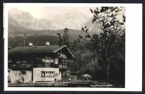 AK Unterstein, Hotel Eder mit dem Hochgebirge
