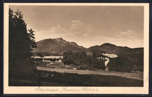 AK Schönau / Königssee, Pension Stengle & Hofreit mit Untersberg