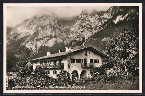 AK Berchtesgaden-Winkl, Hotel Eisenrichter mit Untersberg