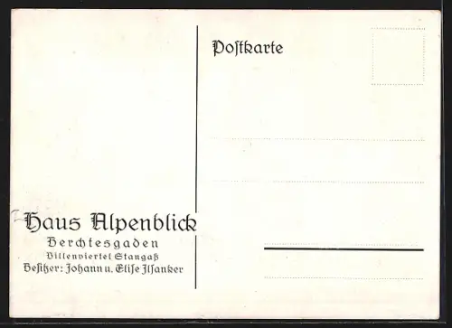 AK Berchtesgaden, Villa Alpenblick mit Rebenhaus