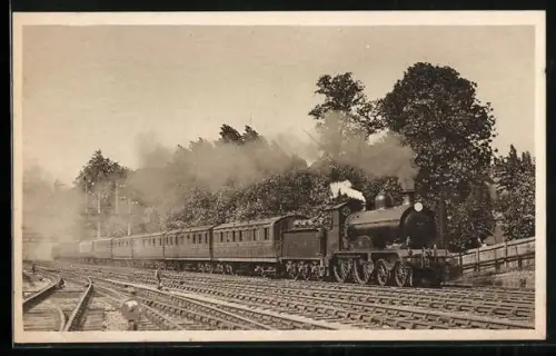 AK Down Brighton Express near South Croydon, Engine No. 212, Britische Eisenbahn