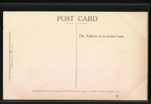 AK Down Brighton Express near South Croydon, Engine No. 212, Britische Eisenbahn