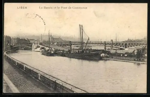 AK Liége, Le Bassin et le Pont de Commerce