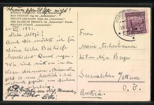 AK Bad Pistyan, Zug der Infanteristen, Senften