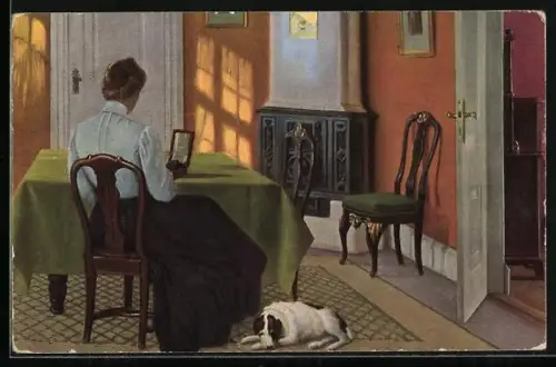 Künstler-AK sign. Sigvard Hansen: Ruhiges Heim, Dänische Kunst