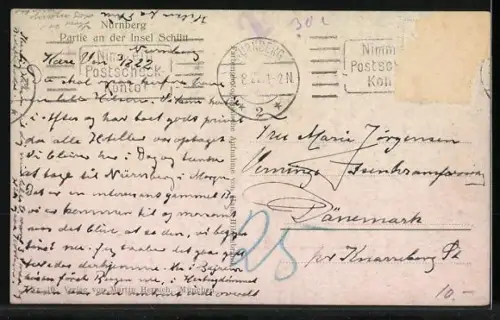 AK Nürnberg, Synagoge, Blick auf Insel Schütt