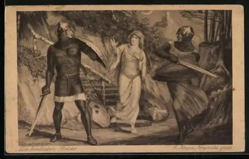 Künstler-AK E. Krupa-Krupinski: Die feindlichen Brüder, Liebenstein und Sterrenberg