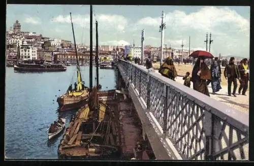 AK Constantinople, Le nouveau Pont et vue de Galata