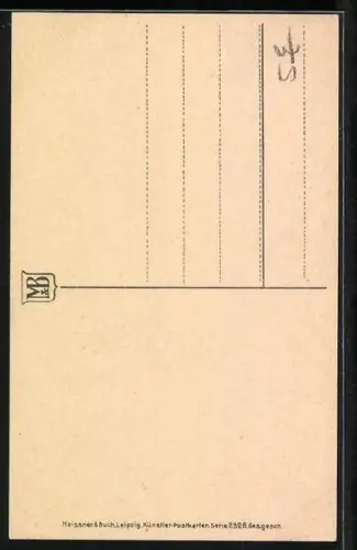 Künstler-AK Meissner & Buch (M&B) Nr. 2526: Dame mit Hut und Rosen