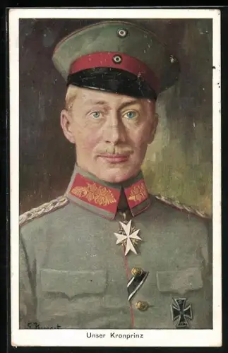 AK Kronprinz Wilhelm von Preussen, in Uniform mit Orden