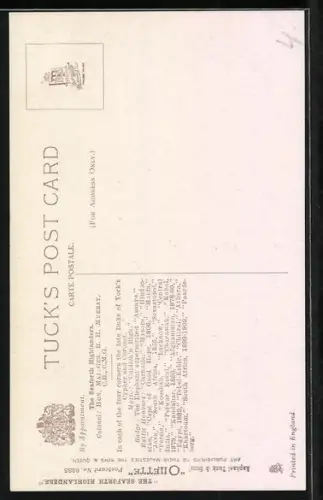 Künstler-AK Harry Payne: The Seaforth Highlanders, Officer in drill order and Sentry Review Order