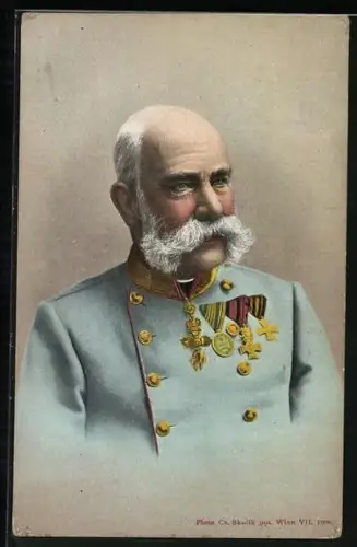 AK Portrait des Kaisers Franz Josef I. von Österreich in Uniform