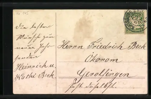 AK Engel mit Schweinen bei einer Zirkusnummer, Neujahrsgruss, vermenschlichte Tiere