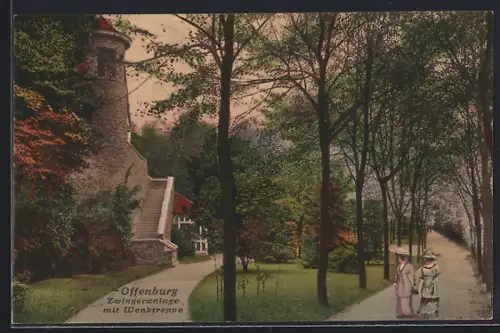 AK Offenburg, Zwingeranlage mit Wenktreppe
