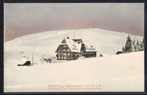 AK Feldberg /Schwarzwald, Feldbergerhof, Seebuck, Bismarckdenkmal