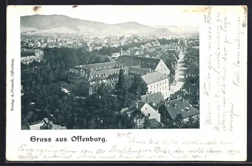 AK Offenburg, Stadtansicht mit Blick auf Gebäude und Umgebung