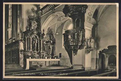 AK Offenburg /Baden, Kloster Unserer Lieben Frau, Seitenaltar rechts