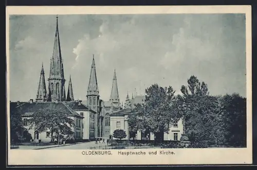 AK Oldenburg / O., Hauptwache und Kirche