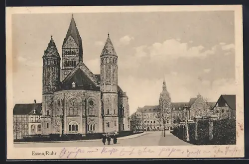 AK Essen /Ruhr, Kirche, Rathaus