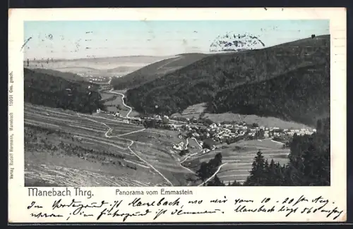 AK Manebach /Thrg., Panorama vom Emmastein