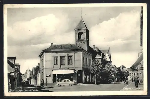 AK Varel /Oldb., Neue Strasse, Marktplatz, Rathaus