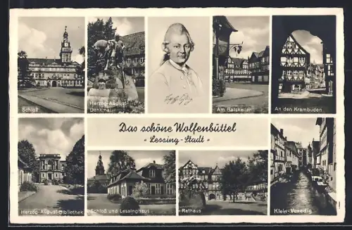 AK Wolfenbüttel, Schloss, Herzog August-Bibliothek, Rathaus