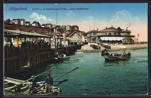 AK Helgoland, Landungsbrücke, Das Ausbooten