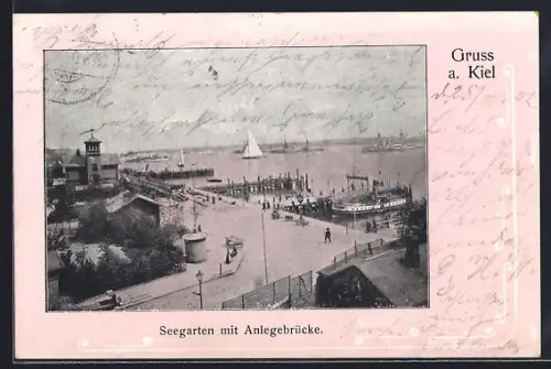 AK Kiel, Seegarten mit Anlegebrücke