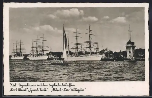 AK Kiel, Signalturm, Segelschulschiffe , Gorch Fock, Albert Leo Schlageter