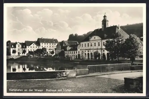 AK Karlshafen an der Weser, Rathaus mit Hafen