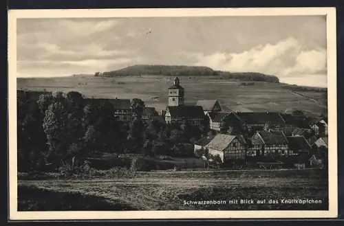 AK Schwarzenborn, Blick auf Ort u. Knüllköpfchen
