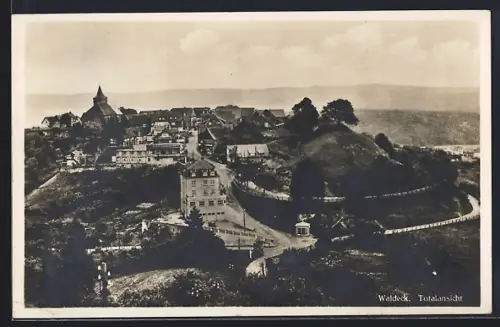 AK Waldeck / Hessen, Totalansicht aus der Vogelschau