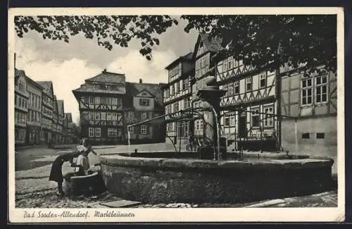 AK Bad Sooden-Allendorf, Marktbunnen, Fachwerkhäuser