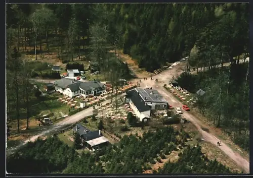 AK Falkenstein /Taunus, Gasthaus Zum Fuchstanz, Inh. H. Brendel, Luftaufnahme