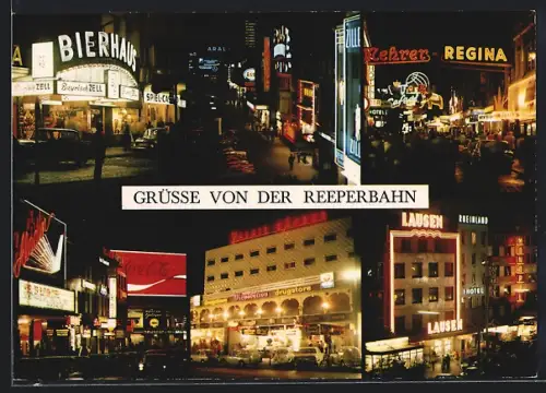 AK Hamburg-St. Pauli, Reeperbahn, Bierhaus, Hotel Lausen, Kehrer Regina