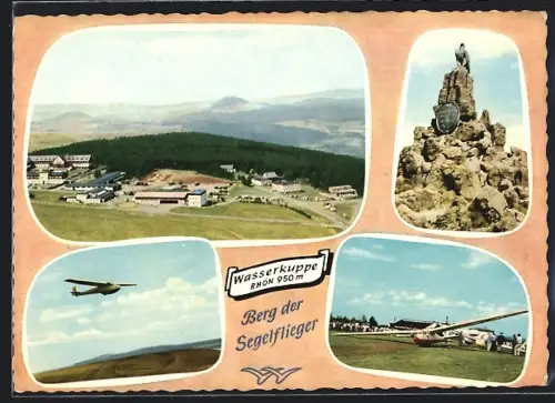 AK Wasserkuppe /Rhön, Segelflugplatz, Fliegerdenkmal, Segelflugzeuge