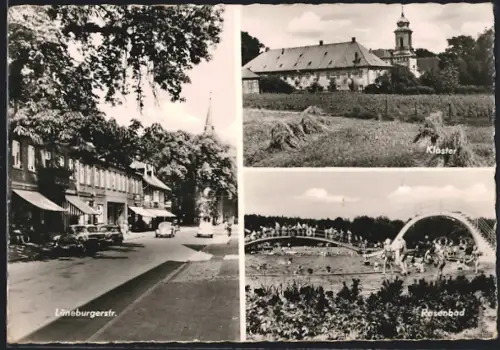AK Bevensen-Medingen /Lüneb. Heide, Lüneburgerstr., Kloster, Rosenbad