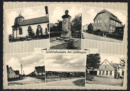 AK Ballenhausen bei Göttingen, Kirche, Kriegerdenkmal, Schule, Siedlung