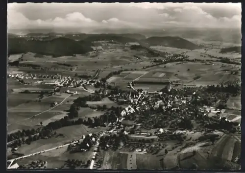 AK Oberrot /Backnang, Luftaufnahme des Ortes und Umgebung