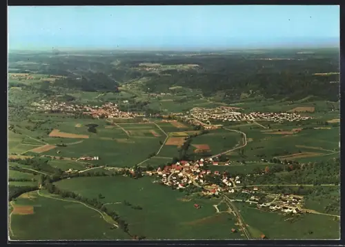 AK Oberrot im Rottal, Luftaufnahme des Ortes und Umgebung