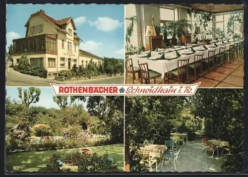 AK Schneidhain i. Ts., Restaurant Rothenbächer, Gastraum, Garten, Terrasse