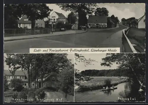 AK Fallingbostel /Lüneburger Heide, Sanatorium Schriebers Hof, Böhmetal, Ortsansicht