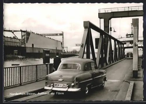 AK Nordenham-Blexen, Auffahrt zur Fähre